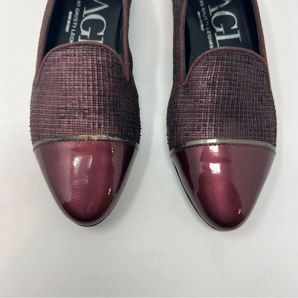 AGL Metallic Leather Flats Shoes Women Size 6 Holiday Winter Work Travel - Picture 6 of 8